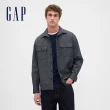 【GAP】男裝 純棉翻領長袖牛仔襯衫-藍色條紋(804798)
