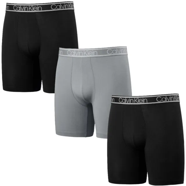 【CALVIN KLEIN】3件組 男彈性內褲 天絲竹纖維 涼感萊卡(CK男內褲 四角褲 合身 貼身 透氣)