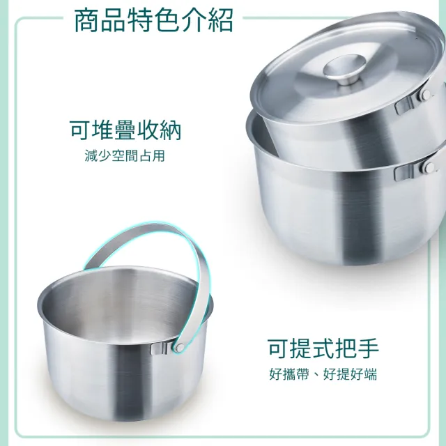 【PERFECT 理想】台灣製極緻厚316可提式調理鍋三入組(22cm+19cm+16cm/不挑爐具)