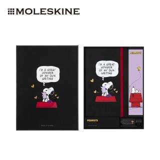 【MOLESKINE】BLACKWING 史努比聯名鉛筆創意禮盒/BLACKWING鉛筆和削筆器+ L型橫線筆記本(筆記本 史努比)