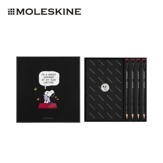 【MOLESKINE】x BLACKWING 史努比聯名鉛筆禮盒- BLACKWING鉛筆4支+L型橫線筆記本(筆記本)