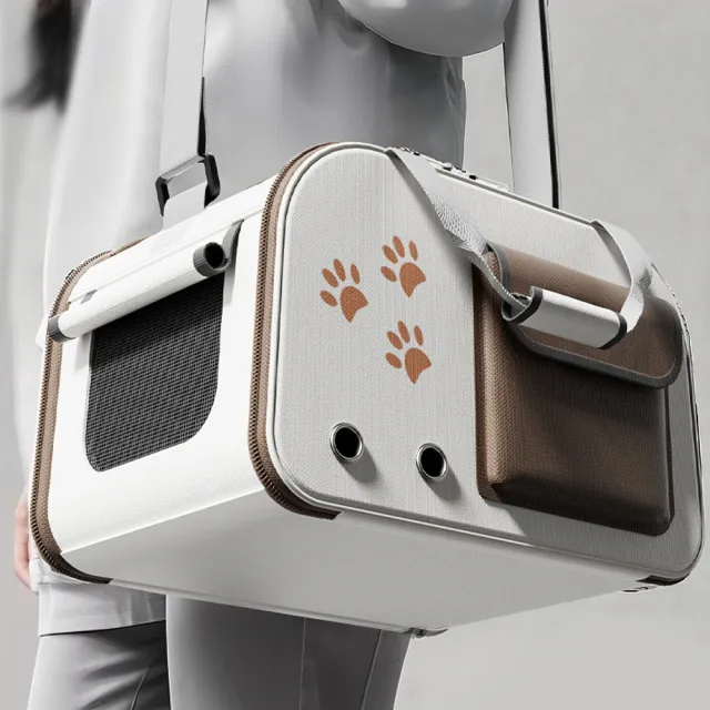 【Petfun】大空間寵物外出包 可折疊貓咪外出籠 高透氣耐抓貓包 胖貓適用狗貓背包 手提單肩兩用