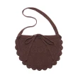 【Rockfish Weatherwear】CROCHET HALF MOON BAG SMALL 鉤針 半月形包 緞帶扣 棉質 棕色