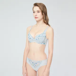 【Swear 思薇爾】花舞耀影系列M-XXL蕾絲中腰三角女內褲(極光灰)