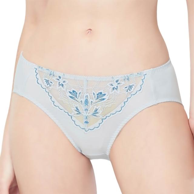 【Swear 思薇爾】花舞耀影系列M-XXL蕾絲中腰三角女內褲(極光灰)