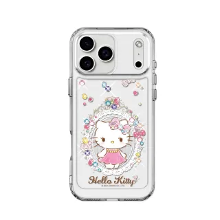 【apbs】三麗鷗 iPhone 17/16/15/14/13/12系列 防震雙料水晶彩鑽手機殼(凱蒂奢華風)