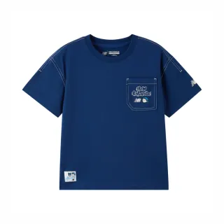 【NEW BALANCE】NB 童裝口袋短T/短袖上衣_7EF3404WNV_男童/女童_藍色