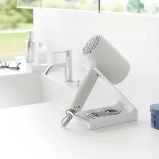 【YAMAZAKI 山崎】tower桌上式吹風機收納架-白(吹風機架/電捲棒/桌面整理/衛浴收納/日本山崎)