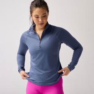 【BROOKS】女 Dash 奔跑半拉鏈長袖上衣 3.0 暗影藍(221733414)