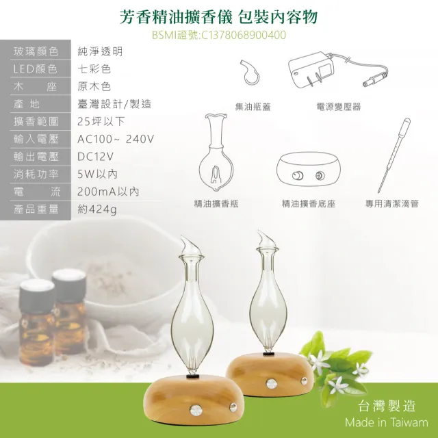 【安美生醫X長庚生物科技】真原精油平安招財組(擴香儀1台+單方精油*3瓶組-精油香味含香茅 檜木 甜橙)