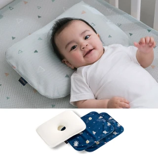 【GIO Pillow】超透氣護頭型嬰兒枕 枕套2入組 S/M號任選(寶寶枕頭 新生兒枕頭 防扁頭護頭枕 可水洗枕)