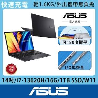 【ASUS 華碩】Office2024組★14吋i7輕薄筆電(Vivobook X1405VA/i7-13620H/16G/1TB SSD/W11)