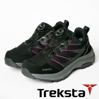 【Treksta】RIVER BOA女款HTX防水健行鞋『黑/紫』KR25AW(戶外 露營 登山 休閒鞋 健行鞋 防水 低筒)