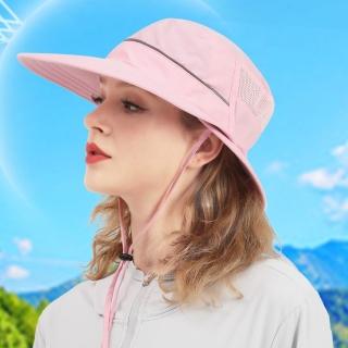 【LEESA】帽子女\雙帽簷防曬釣魚帽\漁夫帽\葫蘆形遮陽帽\透氣戶外登山帽