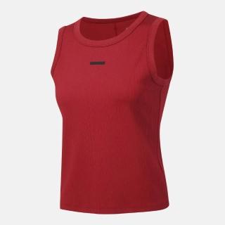 【DESCENTE】迪桑特 背心 女 快排 WOMENS RIBBED SLEEVELESS 紅 SQ322PST71-RED0