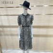 【JESSICA】法式優雅黑碎花短袖雪紡洋裝253751
