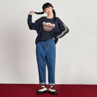 【betty’s 貝蒂思】出清品  貓咪口袋剪裁牛仔褲(藍色)