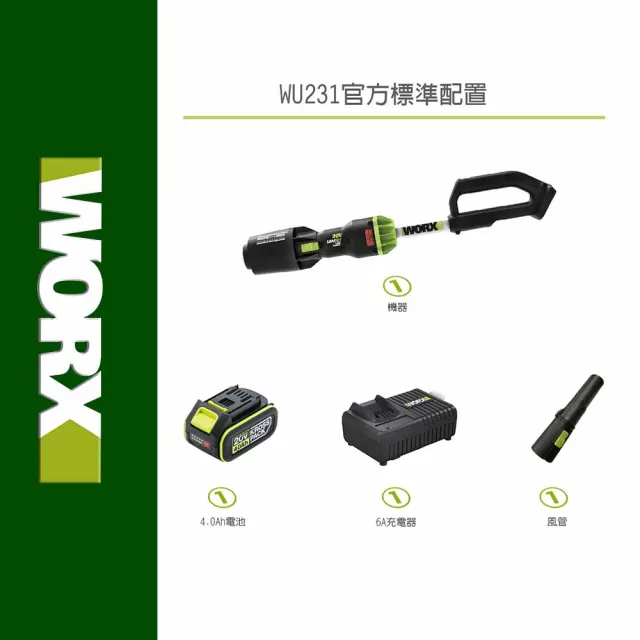 【WORX 威克士】20V 無刷鋰電吹風機(WU231)