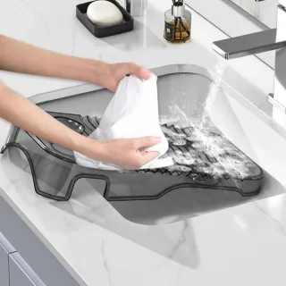 【Dagebeno荷生活】透明立體波紋防滑卡槽搓衣板 耐磨耐用自帶肥皂收納盒洗衣板(1入)
