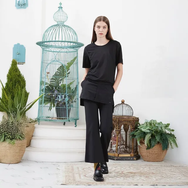 【ICHE 衣哲】Cop.Copine 法國原裝進口黑色層次拼接上衣