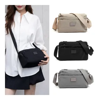 【ARION】交換禮物 素面防潑水多隔層休閒/通勤小斜背/肩背包(3色可選)