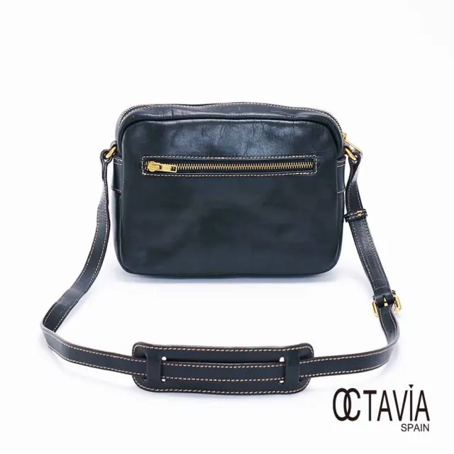 【OCTAVIA 8】雙11 真皮- 70年代復刻描線牛皮小書包 - 馬蹄釦黑(復古風)