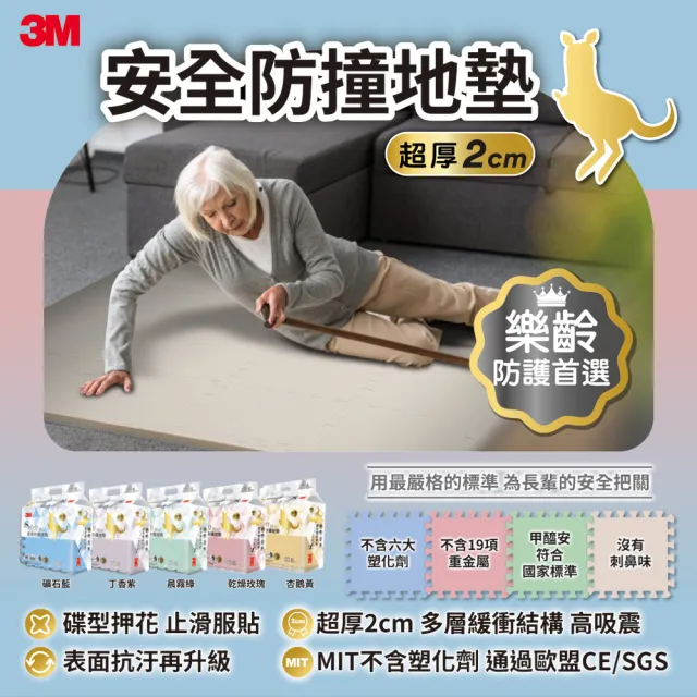 【3M】兒童安全防撞地墊32cm-6片x4包箱購組(六色選)
