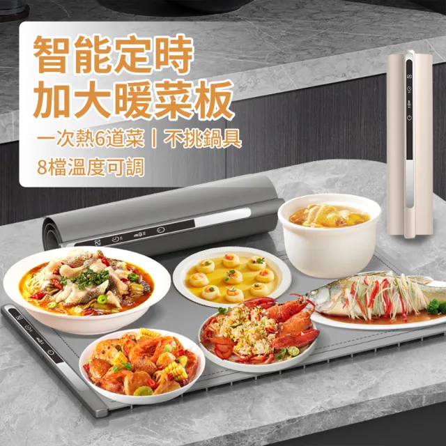 【Teful】家用柔性速熱暖菜板 八檔恆溫飯菜保溫板 可捲收飯菜加熱板 熱菜保溫墊 熱菜板 保溫菜板 暖菜寶