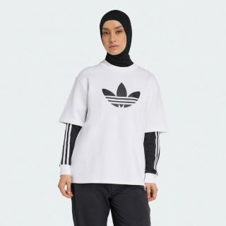 【adidas 愛迪達】愛迪達 Spacer Trf Tee 女 T恤 運動上衣 休閒短袖 白 黑 亞版(JV7226)