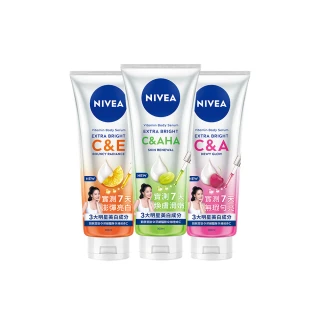 【NIVEA 妮維雅】超能果萃精華凝乳系列300ml(均勻亮白/澎彈亮白/煥膚透亮/美白身體乳)