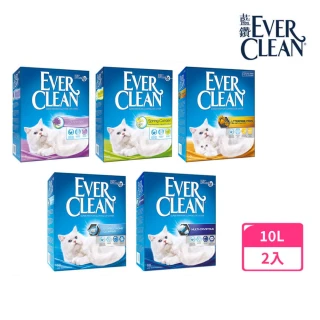 【EverClean 藍鑽】強效凝結除臭貓砂10L-2入組(歐規)
