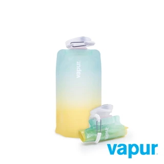 【Vapur】Gradient 運動摺疊水袋 0.5L 馬里布海 #10321(運動水壺 摺疊水壺)