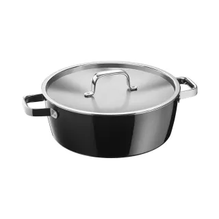 【WMF】Fusiontec Aromatic 淺燉鍋 28cm 5.9L(黑色/陶晶鍋)