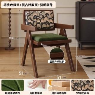 【佳美多】藤編靠背椅子 實木椅子 複古餐椅 家用實木 家用中古風 餐飲店(實木打造 工學設計 倒Ⅴ椅腿)