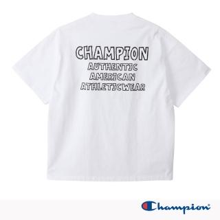 【Champion】官方直營 男款-CASUAL 寬版印花短袖TEE-白色(C3-C302-010-日規)