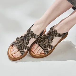 【MON’S】蝶戀花水鑽低跟涼鞋(2款任選)