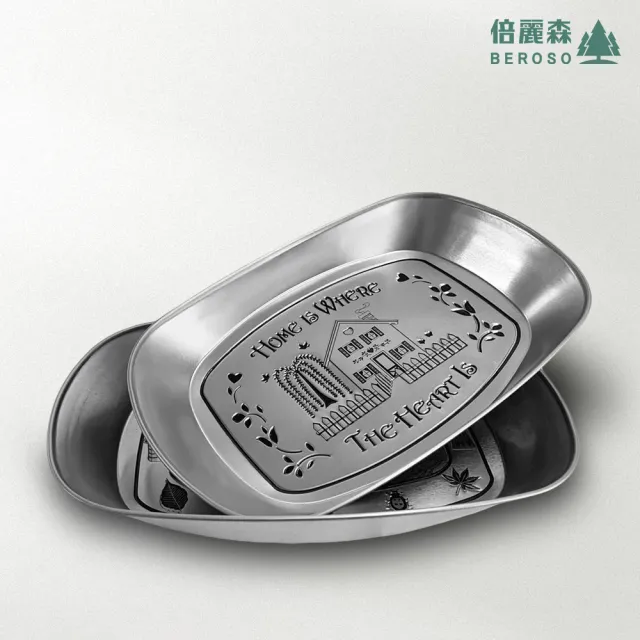 【Beroso 倍麗森】買一送一復古北歐風立體壓紋野餐盤子-兩款任選(郊遊/便攜餐具/)