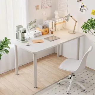 【E家工廠】120公分簡約電腦桌 加厚桌面 加粗腳架 學習桌 書桌 辦公桌 工作桌(355-120公分書桌（白色）)