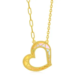 【點睛品】炫彩心影 黃金項鍊_計價黃金