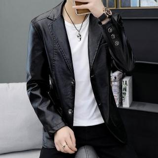 【BRIGA ZM8937】BRIGA ZM8937設計師休閒百搭帥氣修身大翻領皮夾克PU皮衣外套(ZM8937)