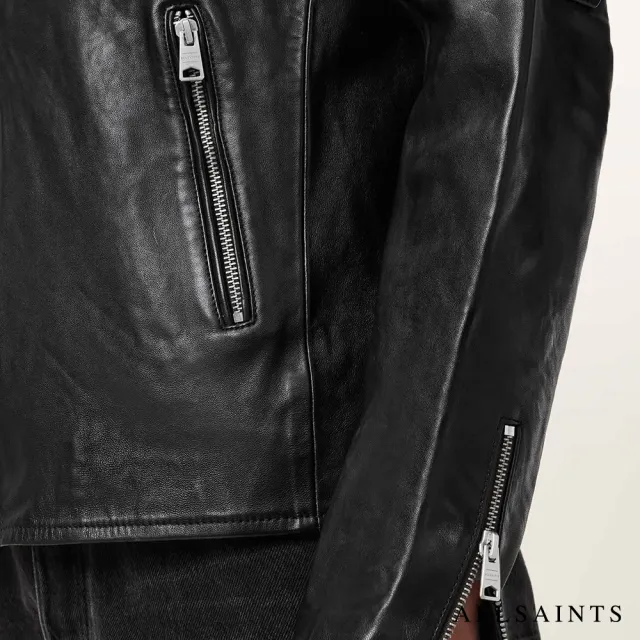 【ALLSAINTS】CORA 經典復古簡約純羊皮皮衣外套-烏黑 ML014P(常規版型)