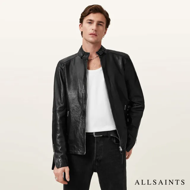 【ALLSAINTS】CORA 經典復古簡約純羊皮皮衣外套-烏黑 ML014P(常規版型)