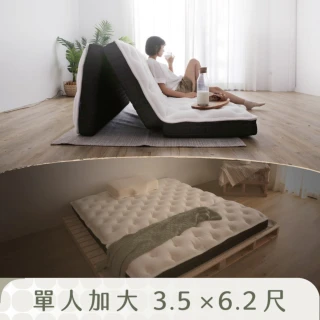 【LOVEFU大島樂眠】加大單人3.5尺無光厚墊(加大單人床墊/折疊床墊/三折床/收納/宿舍床墊/日式床墊)