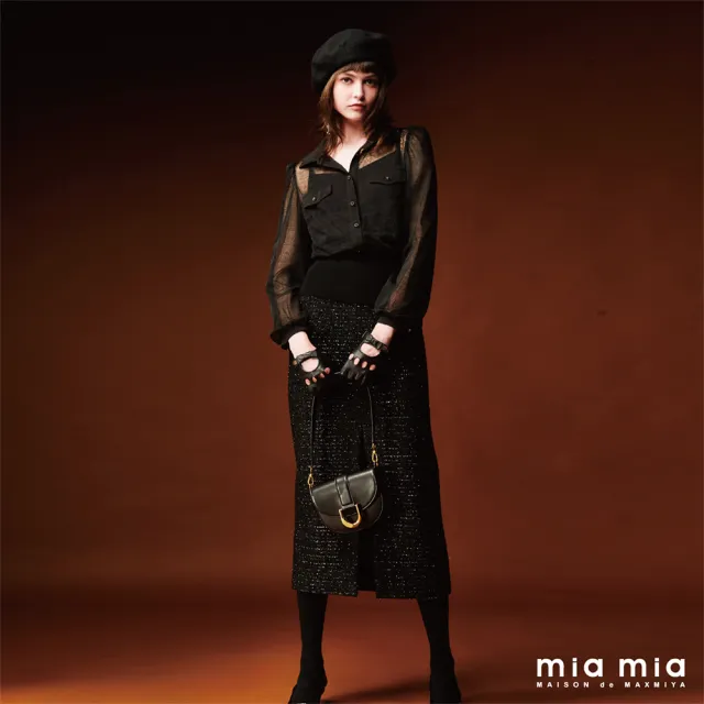 【mia mia】金屬絲花紗呢長裙