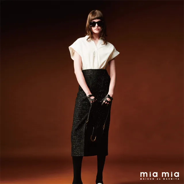 【mia mia】金屬絲花紗呢長裙