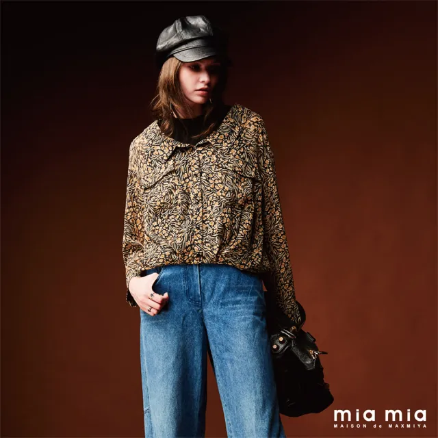 【mia mia】抽象豹紋假兩件式上衣