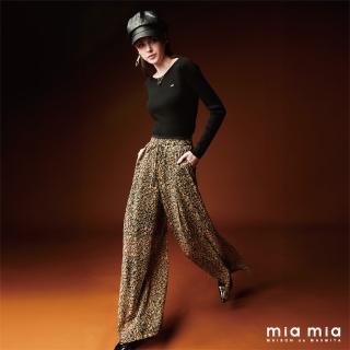 【mia mia】抽象豹紋寬口褲