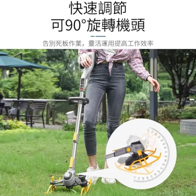 【Ogula 小倉】除草機 割草機 鋰電草坪機（20000M十節一電）(電量顯示屏/可拆卸坦克輪/附工具箱)