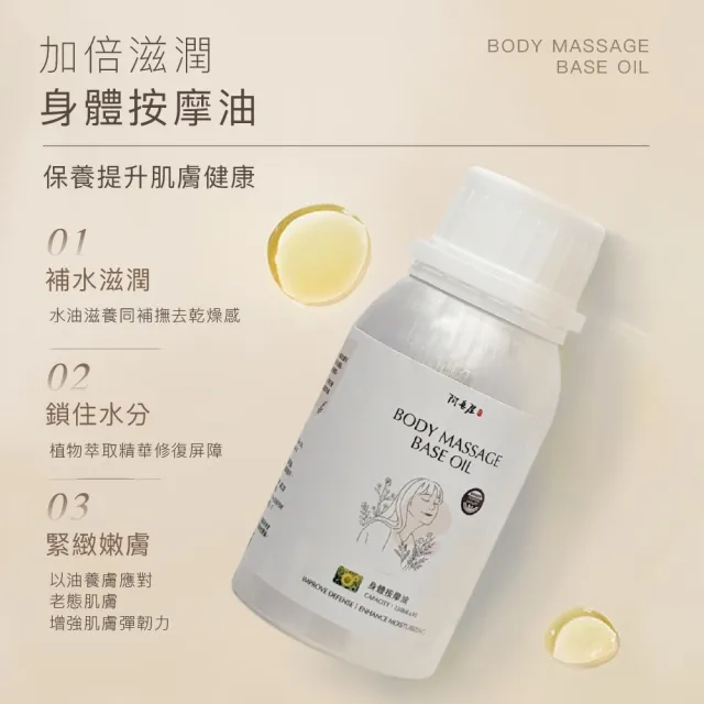 【阿皂屋】身體按摩油120ml(提升防禦 增強滋潤 延展性強)