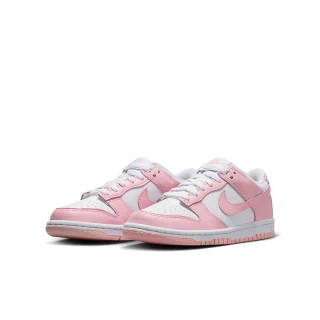 【NIKE 耐吉】休閒鞋 女鞋 大童 運動鞋 DUNK LOW GS 粉白 FB9109-125